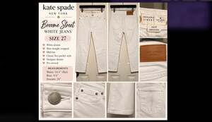 Kate Spade Broome Street White Jeans Size 27 Slim Straight Cropped